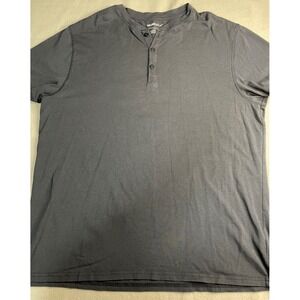 William Rast Mens XL Navy Blue Pima Cotton Short Sleeve Shirt